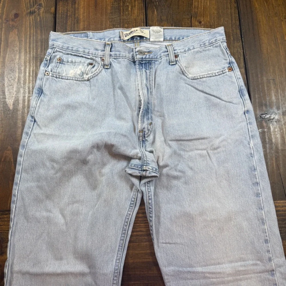 Levis 505 Regular Fit Jeans Light Wash Blue Denim Mens W36 L34 Straight Leg 00s - Picture 7 of 11